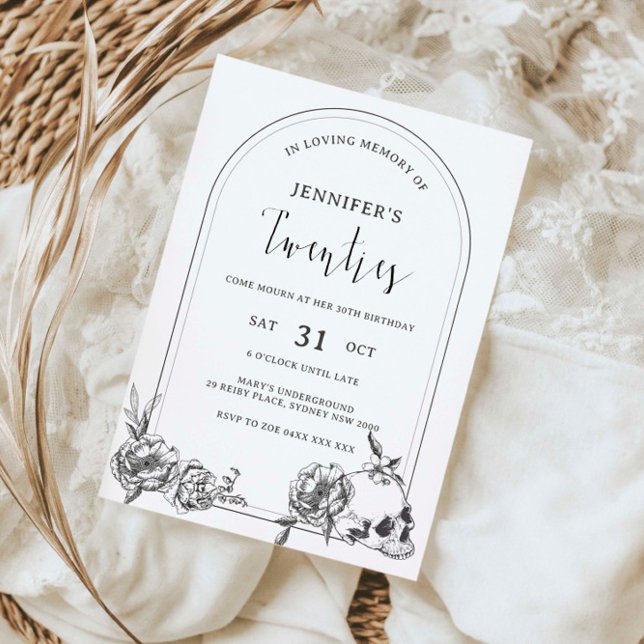 Convites Festa de aniversário de 30 anos de arco desenhado  (Criador carregado)