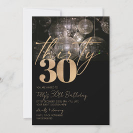 Convites Festa de aniversário de 30 anos de bola de Disco a