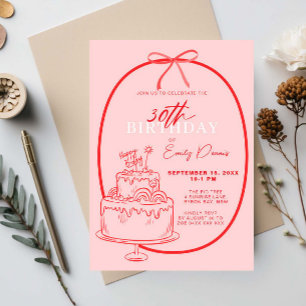Convites Festa de aniversário de 30 anos de Borda Retroativ