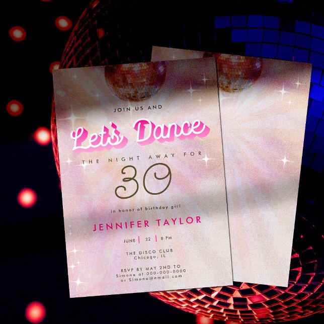 Convites Festa de aniversário de 30 anos de dança com retra (Criador carregado)