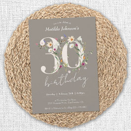 Convites Festa de aniversário de 30 anos de Flores Selvagen
