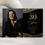 Convites Festa de aniversário de 30 anos de Imagem de Agato<br><div class="desc">Este é um Convite de festas de Foto de aniversário de 30 anos de Imagem Personalizada de Agate Dourado Elegante!</div>