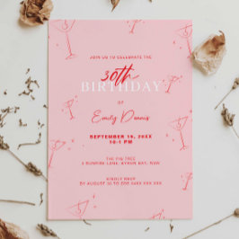 Convites Festa de aniversário de 30 anos de Martini de Manu