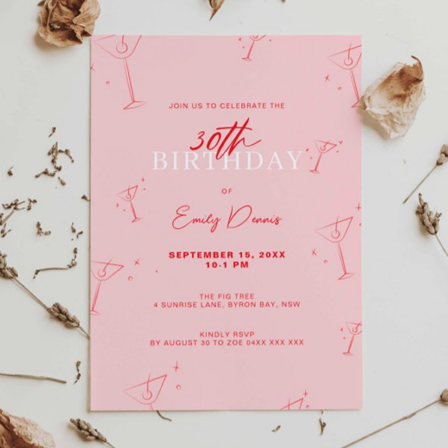 Convites Festa de aniversário de 30 anos de Martini de Manu (Criador carregado)