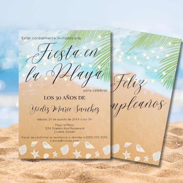 Convites Festa de aniversário de 30 anos de Shore Sandy Bea (Criador carregado)
