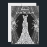 Convites Festa de aniversário de 30 anos de Vestidos de Pra<br><div class="desc">Silver Curtain Dress Womans Variações de Convite de festas para o convite e itens correspondentes na nossa loja</div>