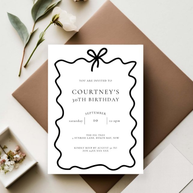 Convites Festa de aniversário de 30 anos do Arco de Fita Wh (Criador carregado)