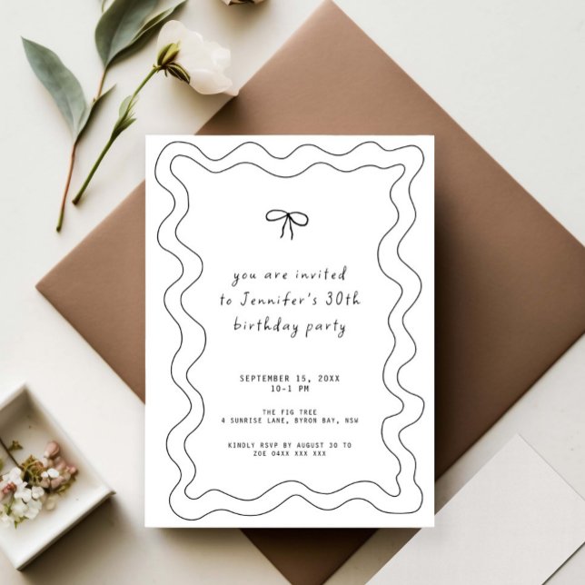 Convites Festa de aniversário de 30 anos do Arco de Fita Wh (Criador carregado)