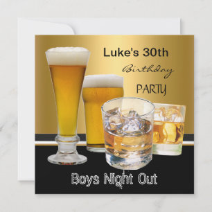 Convites Festa de Aniversário de 30 Anos do Homem Bebendo C