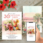 Convites Festa de aniversário de 30 anos dos Cocktails Trop<br><div class="desc">Que melhor maneira de celebrar com a festa noiva e amigos do que um "Partido aniversário de 30 anos" oceânico. Todos ficarão relaxados e confortáveis nesta celebração de praia com tema tropical.</div>
