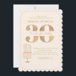 Convites Festa de aniversário de 30 anos Dourada Pinky<br><div class="desc">Festa de aniversário de 30 anos Dourada Pinky</div>