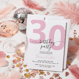 Convites Festa de Aniversário de 30 anos Escrito em Rosa Br