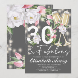 Convites Festa de Aniversário de 30 Anos Floral Fabulosa