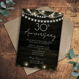 Convites Festa de Aniversário de 30 anos Luzes de Madeira R