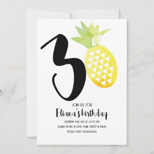 Convites Festa de Aniversário de 30 anos Minimalista Aloha 