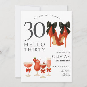 Convites Festa de Aniversário de 30 anos Moderna e Sedutora
