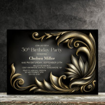 Festa de Aniversário de 30 Anos Preta e Dourada El