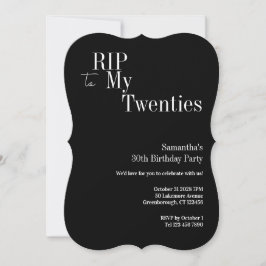 Convites Festa de Aniversário de 30 anos RIP Twenties