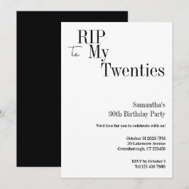Convites Festa de Aniversário de 30 anos RIP Twenties Minim