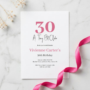 Convites Festa de Aniversário de 30 Anos Rosa Um Pouco Mais