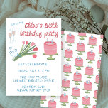 Convites Festa de aniversário de 30 anos Whimsérica, Girlie<br><div class="desc">Cartão bonito perfeito para um convite de aniversário divertido! Mão fez arte para você! TOTALMENTE PERSONALIZÁVEL! Clique em "Personalizar" acima para editar o texto. Clique em "editar usando a ferramenta design" para ajustar as fontes, cores e posicionamentos. Exclua o padrão do cupcake traseiro, se preferir. (veja meu compro para designs...</div>