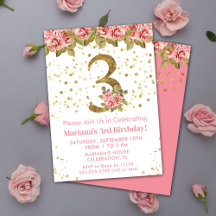 Festa de Aniversário de 3 anos com Rosas Rosa Flor