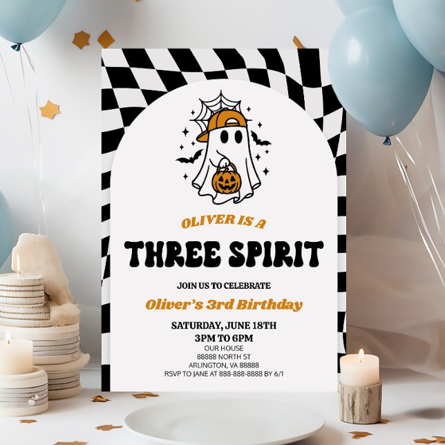Convites Festa de Aniversário de 3 anos com Tema Halloween  (Criador carregado)