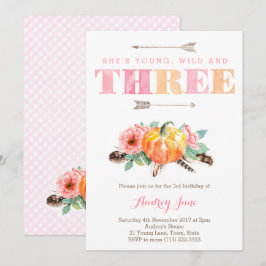 Convites Festa de aniversário de 3 anos da Bohemian Fall Gi