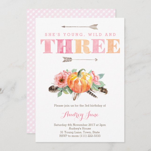 Convites Festa de aniversário de 3 anos da Bohemian Fall Gi (Frente/Verso)