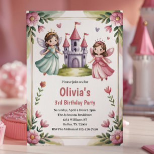 Convites Festa de Aniversário de 3 anos da Princesa Fada Fo