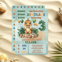 Festa de aniversário de 3 anos de Menino Dinossaur