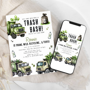 Convites Festa de Aniversário de 3 anos de Reciclagem Diver