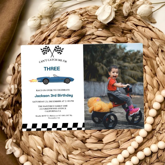 Convites Festa de aniversário de 3 anos do Carro Race (Criador carregado)