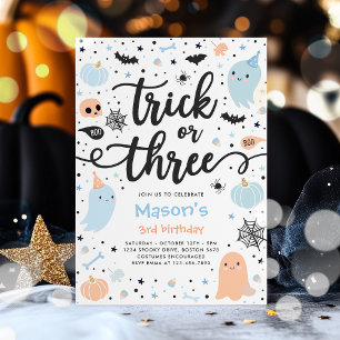 Convites Festa De aniversário de 3 anos Ghost Do Halloween