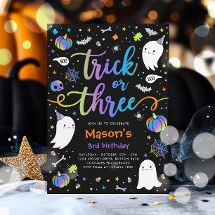 Convites Festa De aniversário de 3 anos Ghost Do Halloween