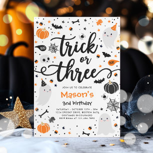 Convites Festa De aniversário de 3 anos Ghost Do Halloween
