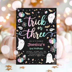 Convites Festa De aniversário de 3 anos Ghost Do Halloween
