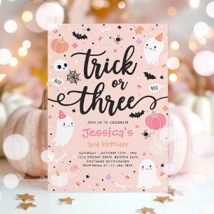 Convites Festa De aniversário de 3 anos Ghost Do Halloween