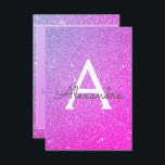 Convites Festa de aniversário de 40 anos com brilho roxo ro<br><div class="desc">Nome do Monograma e Convite de festas Inicial da Festa de aniversário Glitter Glitter de Ombre Rosa e Roxo. Este convite de 40 anos é perfeito para a Festa de Menina Glitter Rosa e Roxo,  que procura celebrar em Rosa e Roxo.</div>