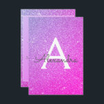 Convites Festa de aniversário de 40 anos com brilho roxo ro<br><div class="desc">Nome do Monograma e Convite de festas Inicial da Festa de aniversário Glitter Glitter de Ombre Rosa e Roxo. Este convite de 40 anos é perfeito para a Festa de Menina Glitter Rosa e Roxo,  que procura celebrar em Rosa e Roxo.</div>