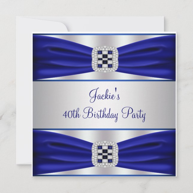 Convites Festa de Aniversário de 40 anos com Diamante Safir (Frente)