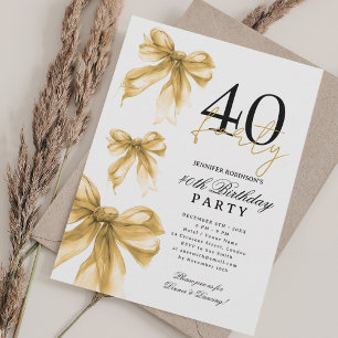 Convites Festa de Aniversário de 40 anos Coquette em Aquare
