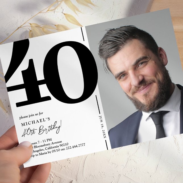 Convites Festa de aniversário de 40 anos de Fotografia Bran (Criador carregado)