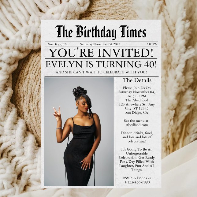 Convites Festa de aniversário de 40 anos de Fotografia Diár (Criador carregado)