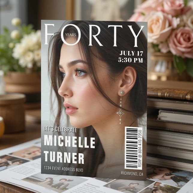 Convites Festa de aniversário de 40 anos de Fotografias do  (Criador carregado)