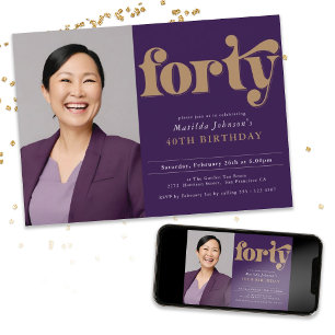 Convites Festa de aniversário de 40 anos de Fotografias Per