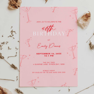 Convites Festa de aniversário de 40 anos de Martini de Manu