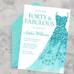 Convites Festa de aniversário de 40 anos de Vestido Sparkle<br><div class="desc">Maravilhosas Variações de aniversário de 40 anos de Vestido Sparkle para o convite e itens correspondentes na nossa loja</div>