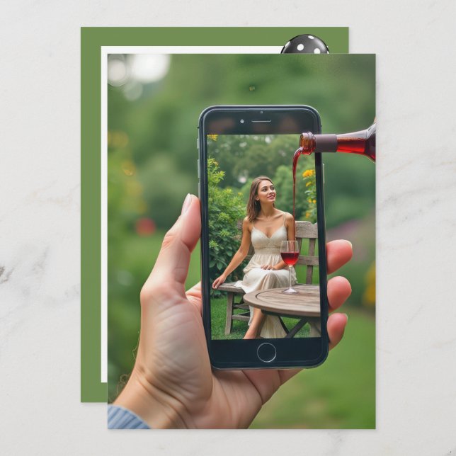 Convites Festa de aniversário de 40 anos de Vinho (Frente/Verso)