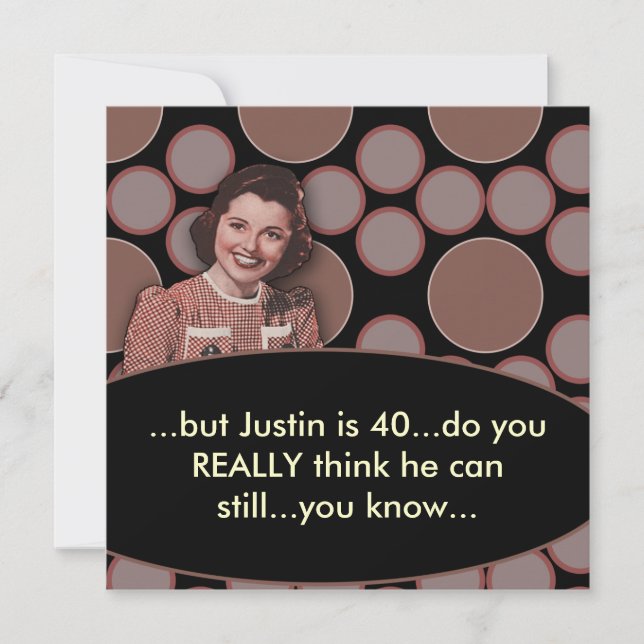 Convites Festa de Aniversário de 40 Anos do Cara (Frente)